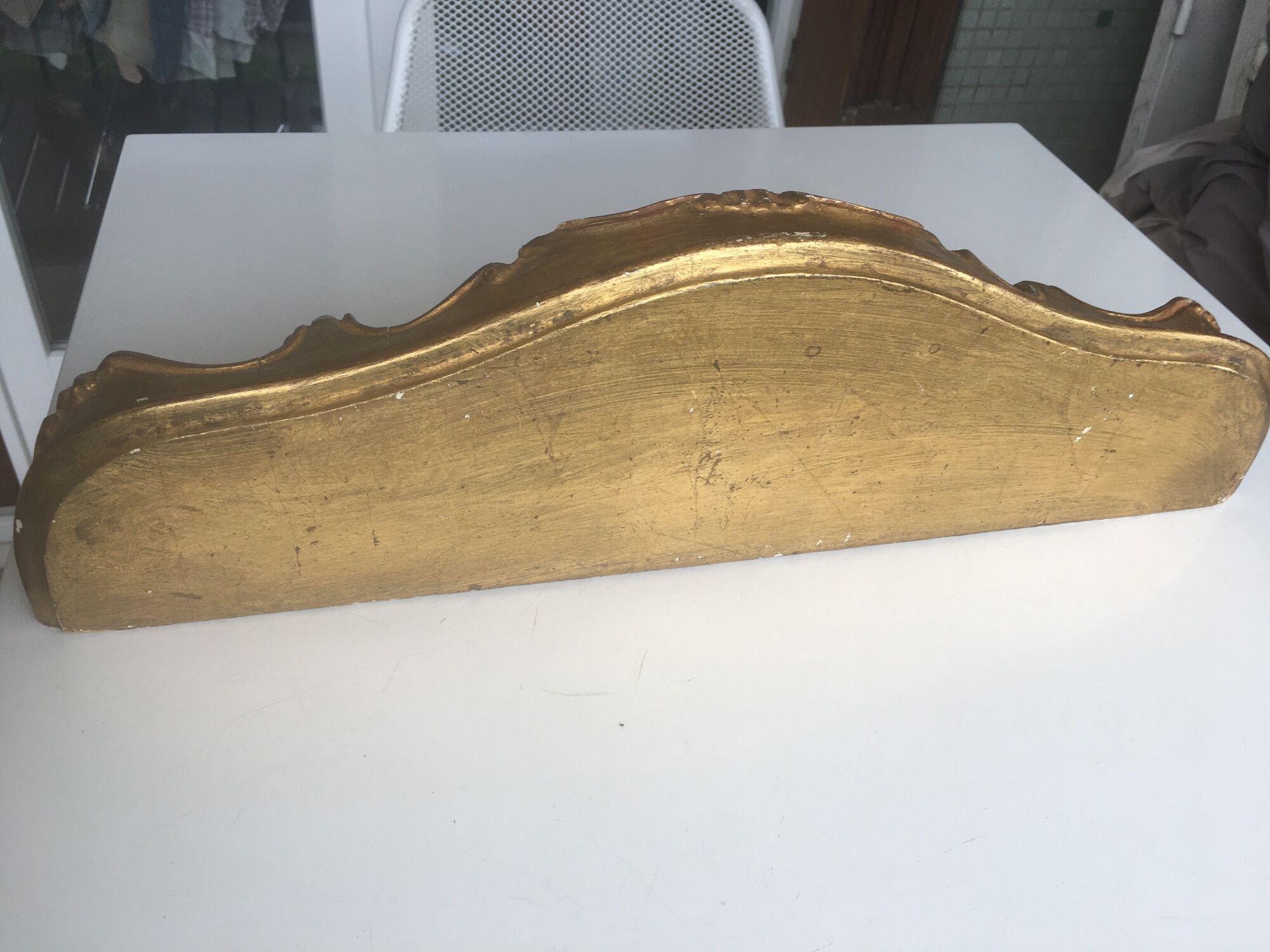 Lot of two gold wall consoles style 18th, production 20th (probably Italian)