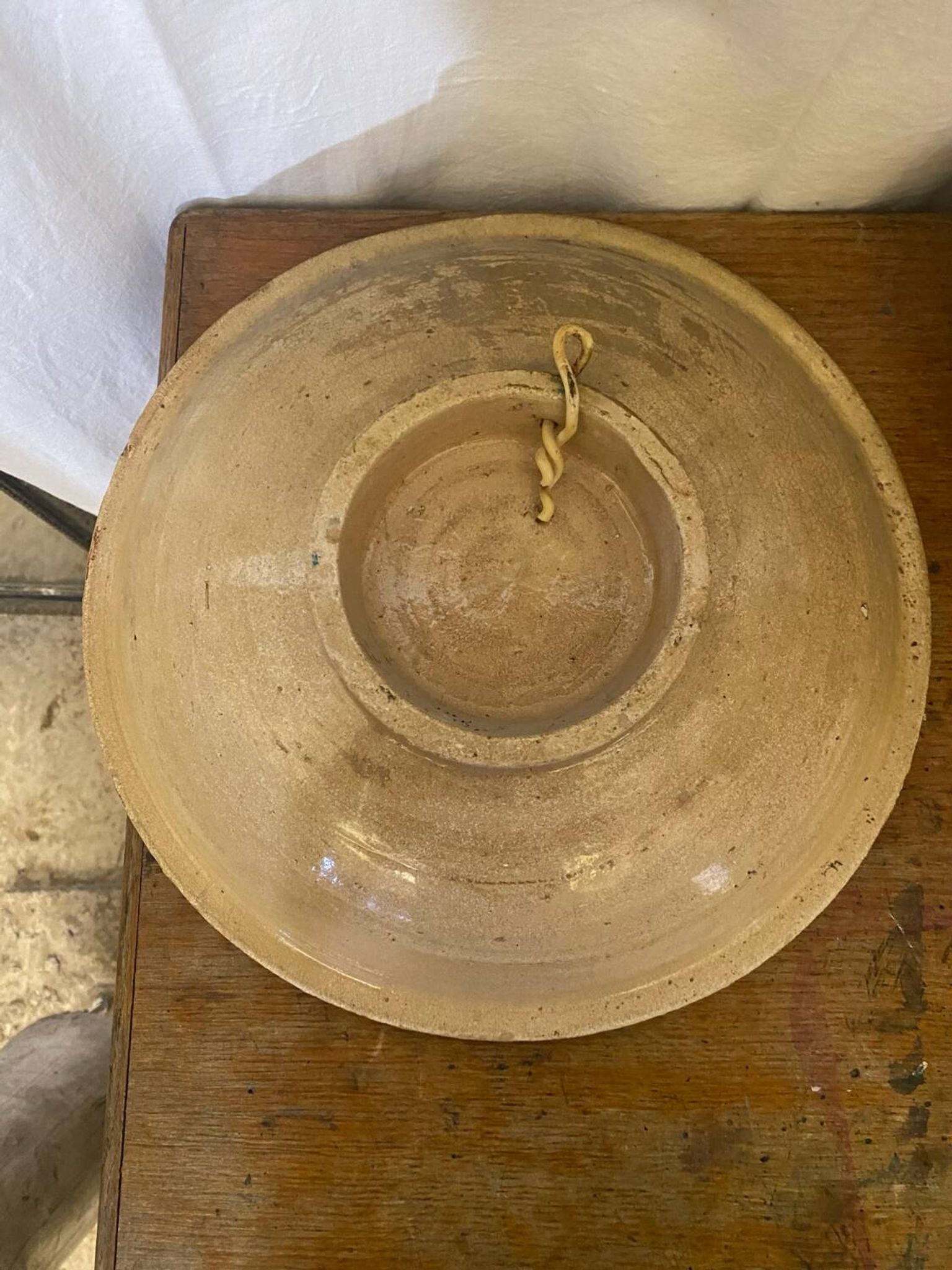 Pair of antique safi moroccan glazed terracotta dishes from the 50s