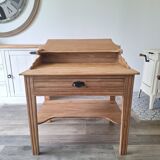 Desk / Dressing table in solid elm from the early 20th century.
