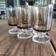 Set of 6 vintage sweet white wine glasses Luminarc smoked Sweden model