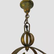4-light ball-shaped chandelier with foliage. Italy. The 50's