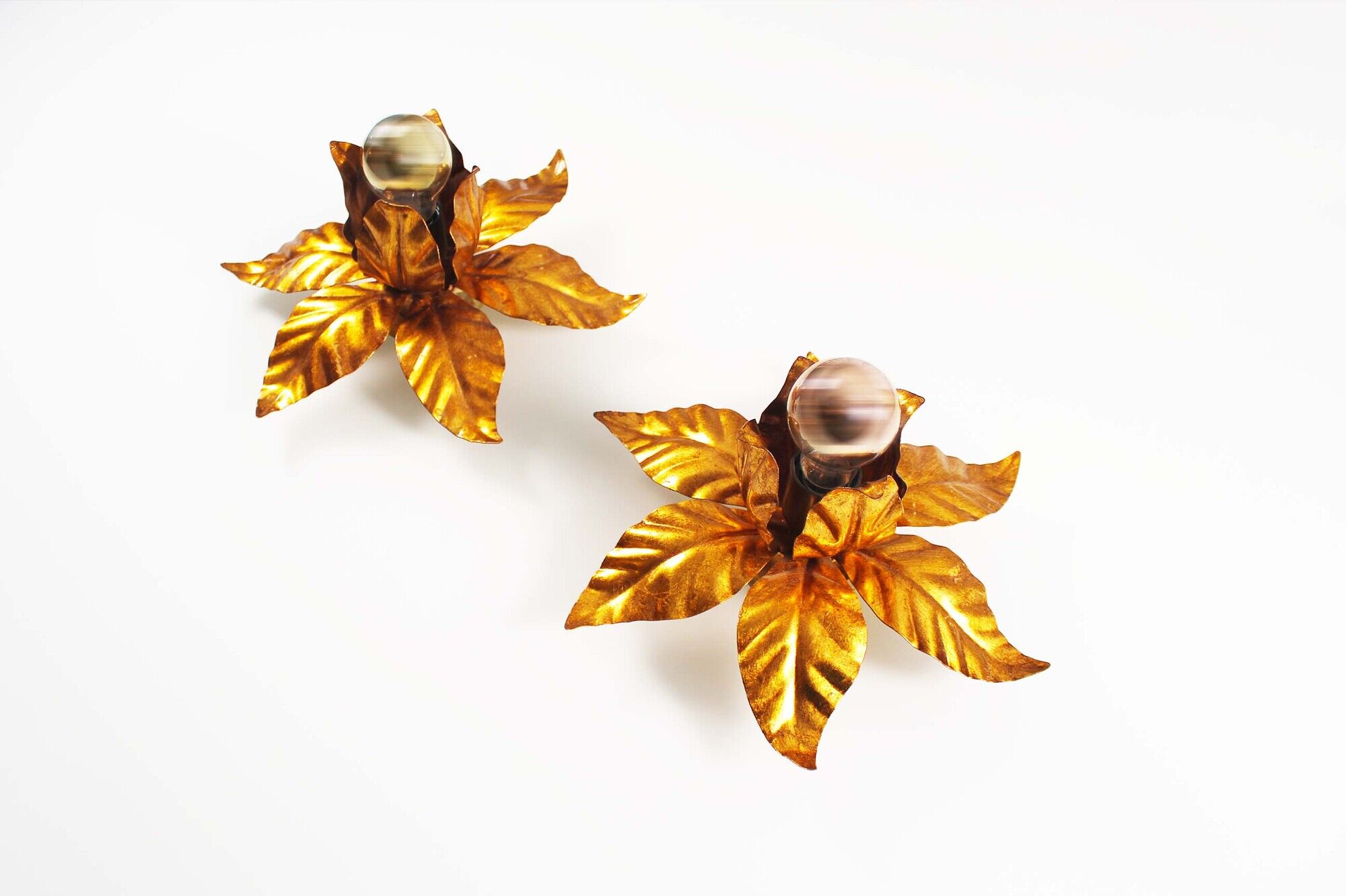 Pair of 1970's Italian gilt Florentine Wall Lights
