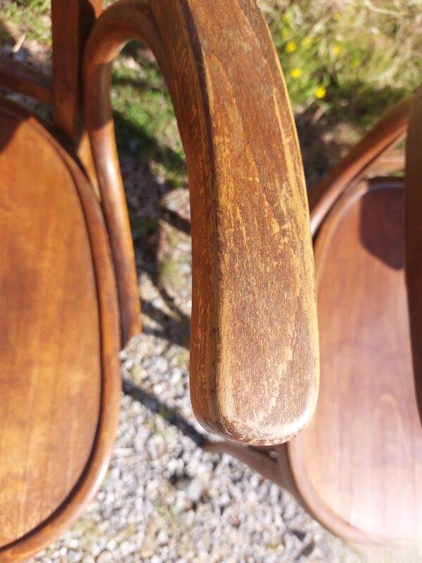 4 Baumann armchairs in bent wood