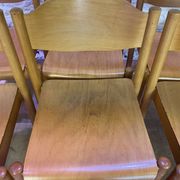Set of 6 stackable vintage wooden chairs