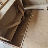 Old SAYAP suitcase in leather and wood