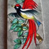 Tile bird of paradise art deco Vallauris