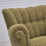 1960s, Danish vintage relax armchair, furniture cotton/wool, beech wood.