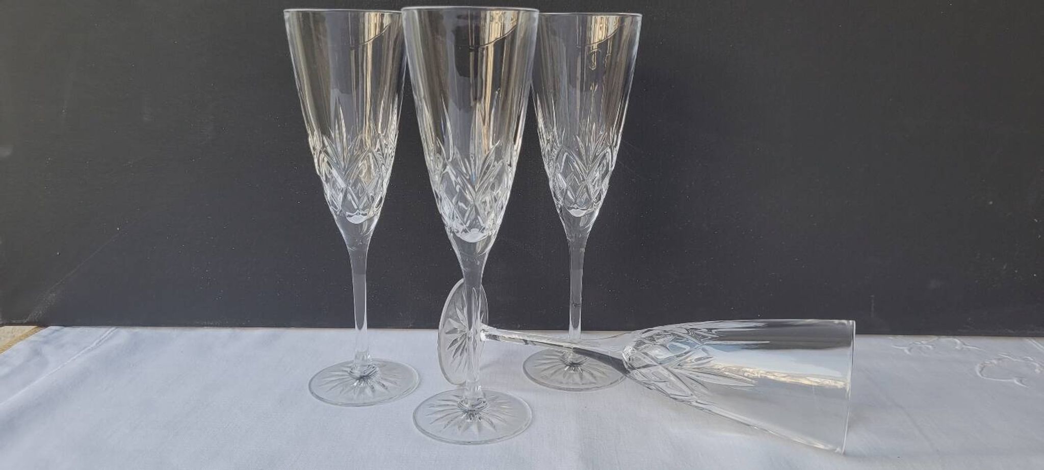 Set of 4 crystal flutes