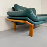 Salon complet canapé cuir teck design scandinave Komfort Danish