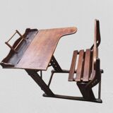 Modernist mahogany school desk