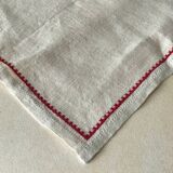 Hand embroidered linen tablecloth and napkins