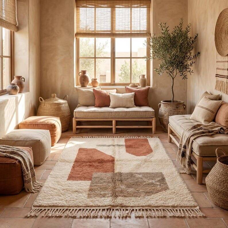Traditional handmade pure wool Berber rug 1.5/2.5 m