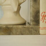 Pair of greenhouses vintage marble and alabaster books Italy