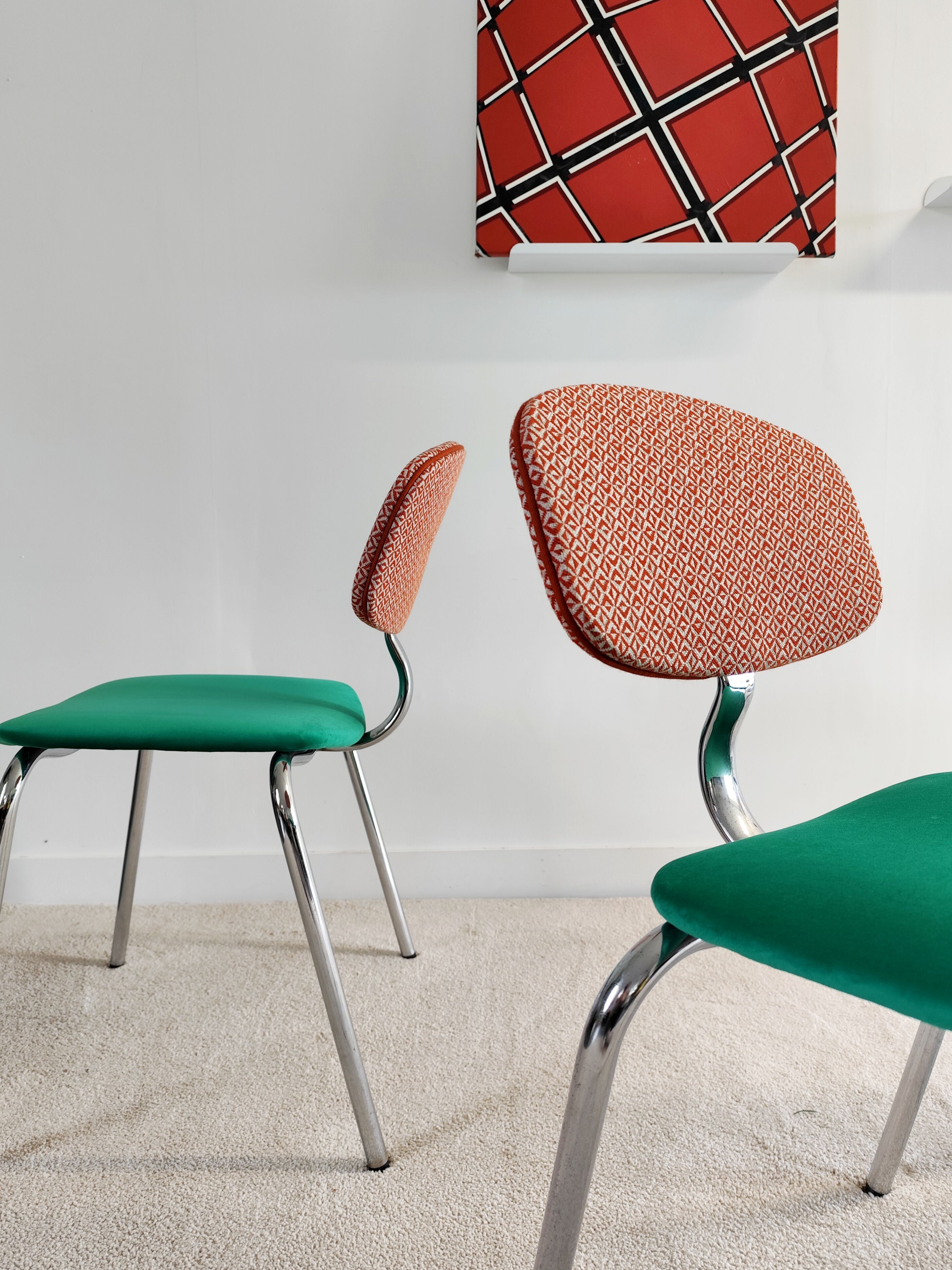 Strafor chairs from the 70s reupholstered.