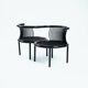 Lübke bentwood vis-a-vis chair in Japanese style by Herbert Ohl  1980s