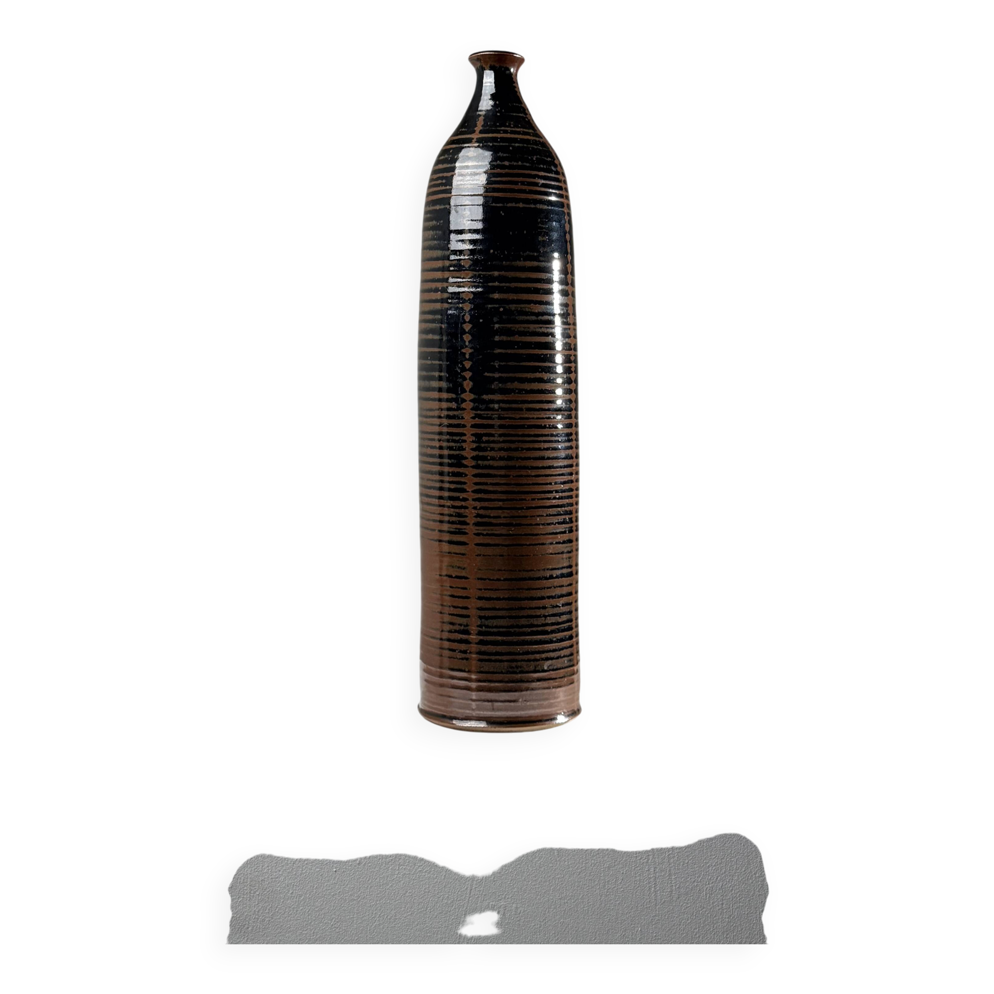 Large glazed stoneware soliflore vase – La Borne, 1960s