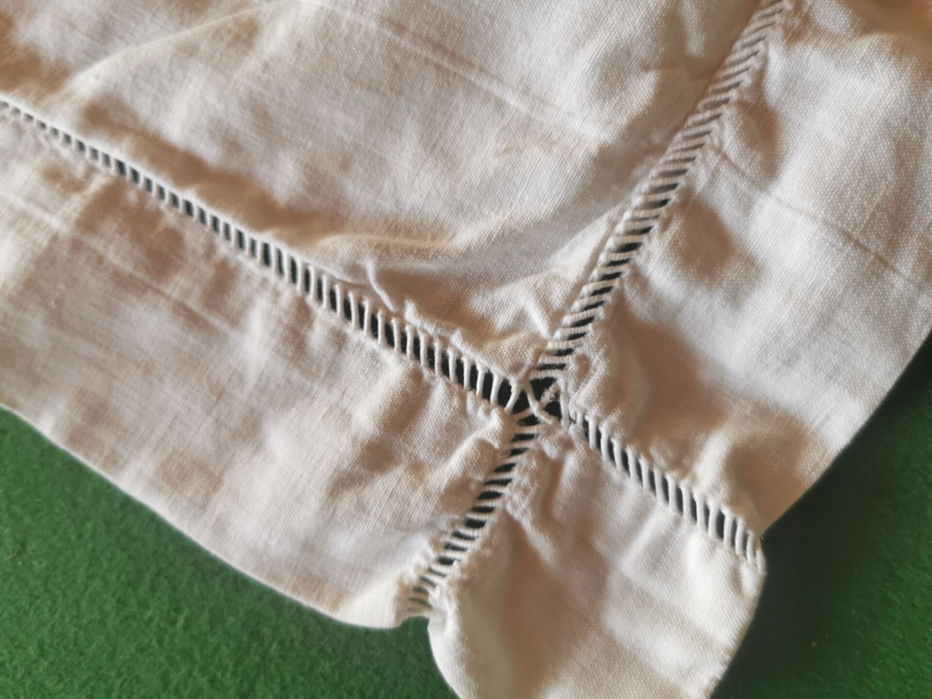 Pair of antique linen pillowcases with monogram