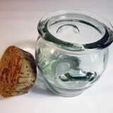 Thick glass round pot