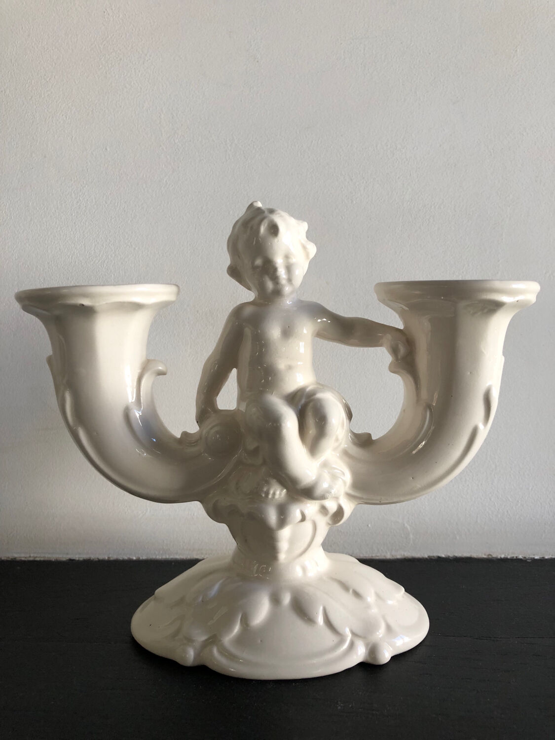 Antique porcelain candlestick