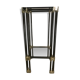 Metal square sellette and 2-storey smoked glass