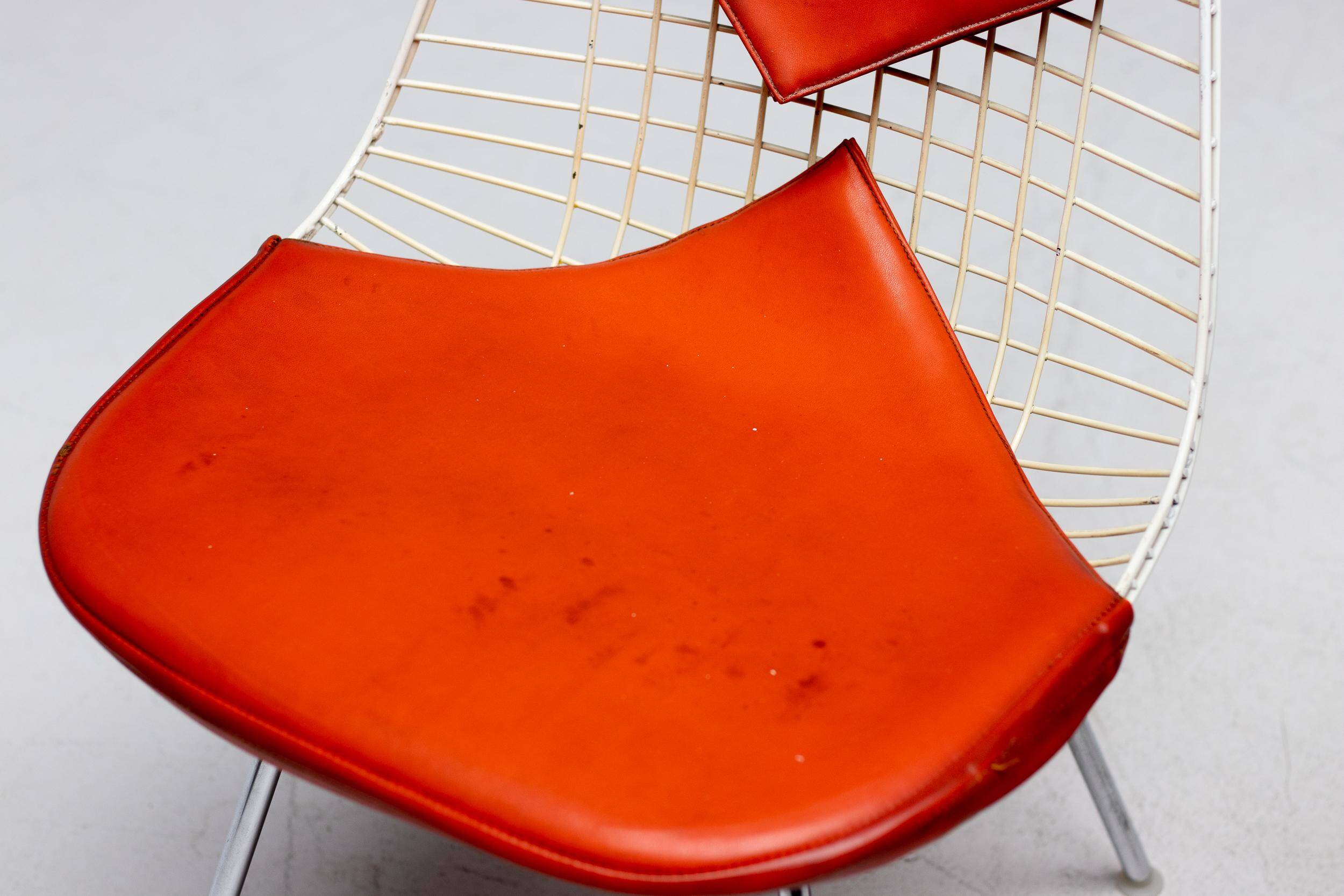 Set of 4 Eames wire chairs for Herman Miller with original Bikini seats by Girard.