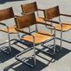 Ensemble de quatre fauteuils de salle à manger FASEM S34 en cuir Cognac par Mart Stam années 80