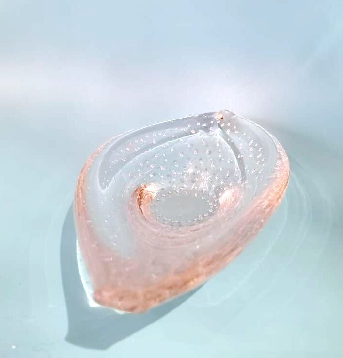 Empty pocket Kosta Boda around 1970 glass bubbled Sweden