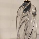 Twisted crystal lamp base signed vannes france 30cm