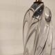 Pied de lampe en cristal en torsade signé vannes france 30cm