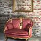 Bench louis XV style in gilded wood carved and upholstered