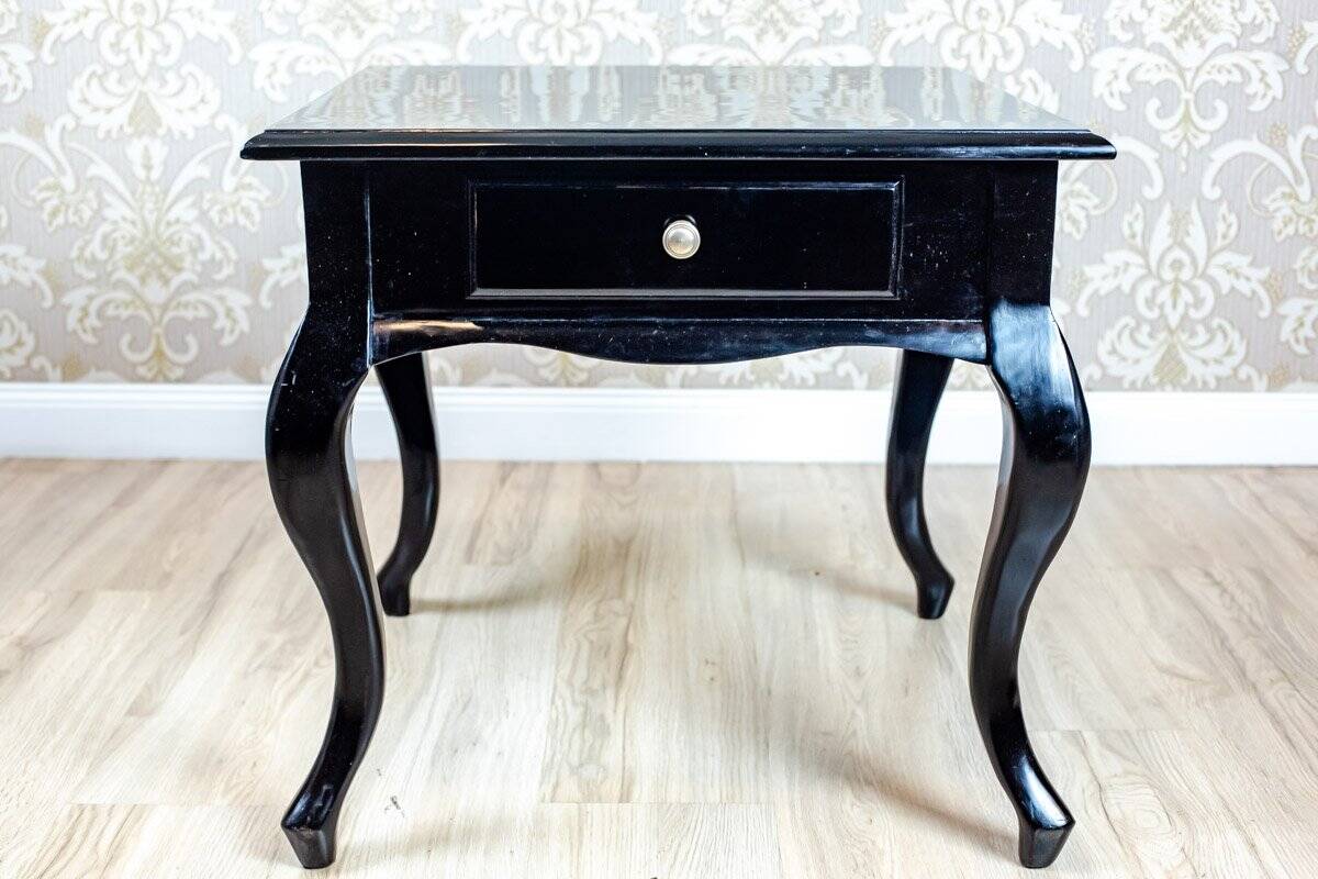 20th Century Black Side Table-Nightstand, 1950s