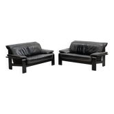 Canapé lounge brutaliste postmoderne allemand par Rolf Benz pour Musterring, années 1990, ensemble de 2
