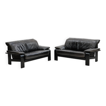 Canapé lounge brutaliste postmoderne allemand par Rolf Benz pour Musterring, années 1990, ensemble de 2