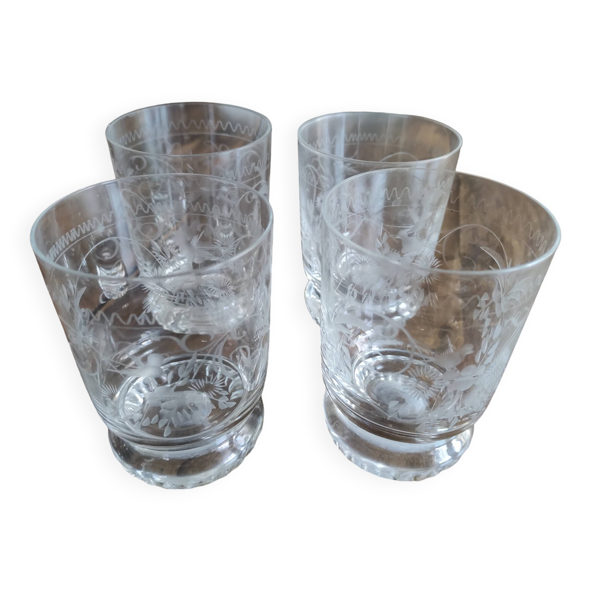 Lot de 4 verres à eau en cristal modèle Concord de la Cristallerie Theresienthal