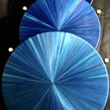 Straw marquetry nesting tables