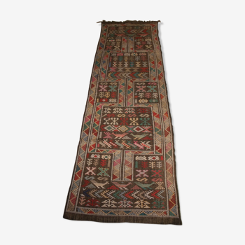 Tapis type carpette kilim étroit et long 62x200cm