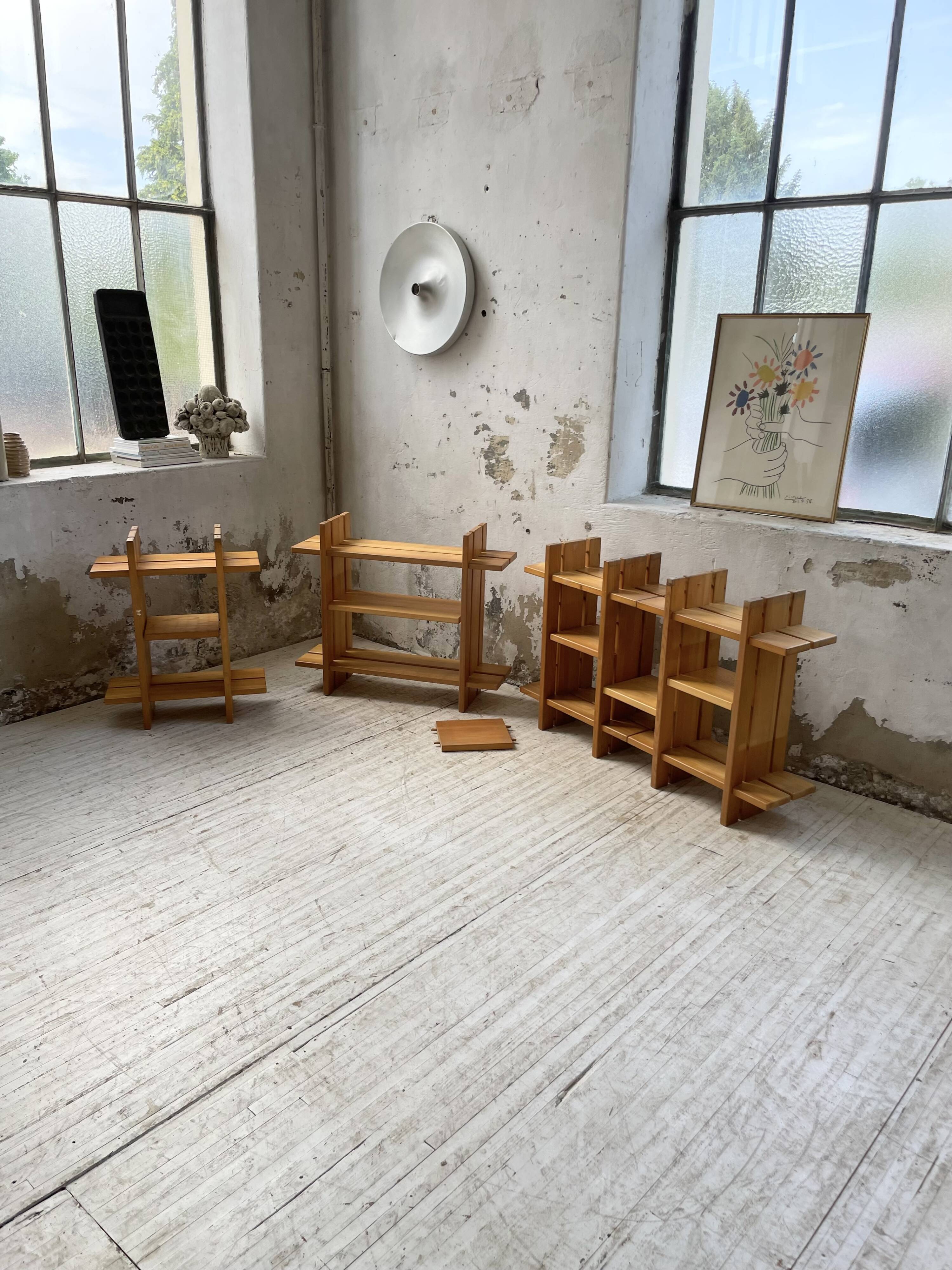 4 solid elm shelves Maison Regain