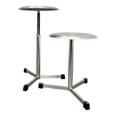 Pair of swivel stools / doctor's stools, metal, by Maquet, Germany, 1960s