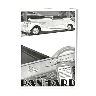 Vintage poster 30s Panhard Auto