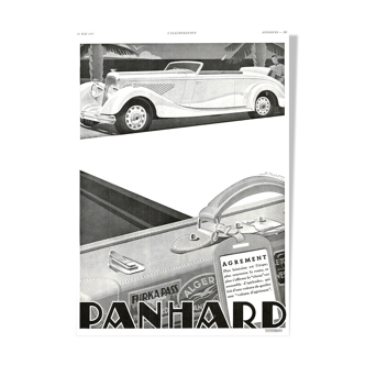 Affiche vintage années 30 Panhard Auto