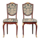 Paire de chaises Napoléon III en velours bleu, bois et bronze doré