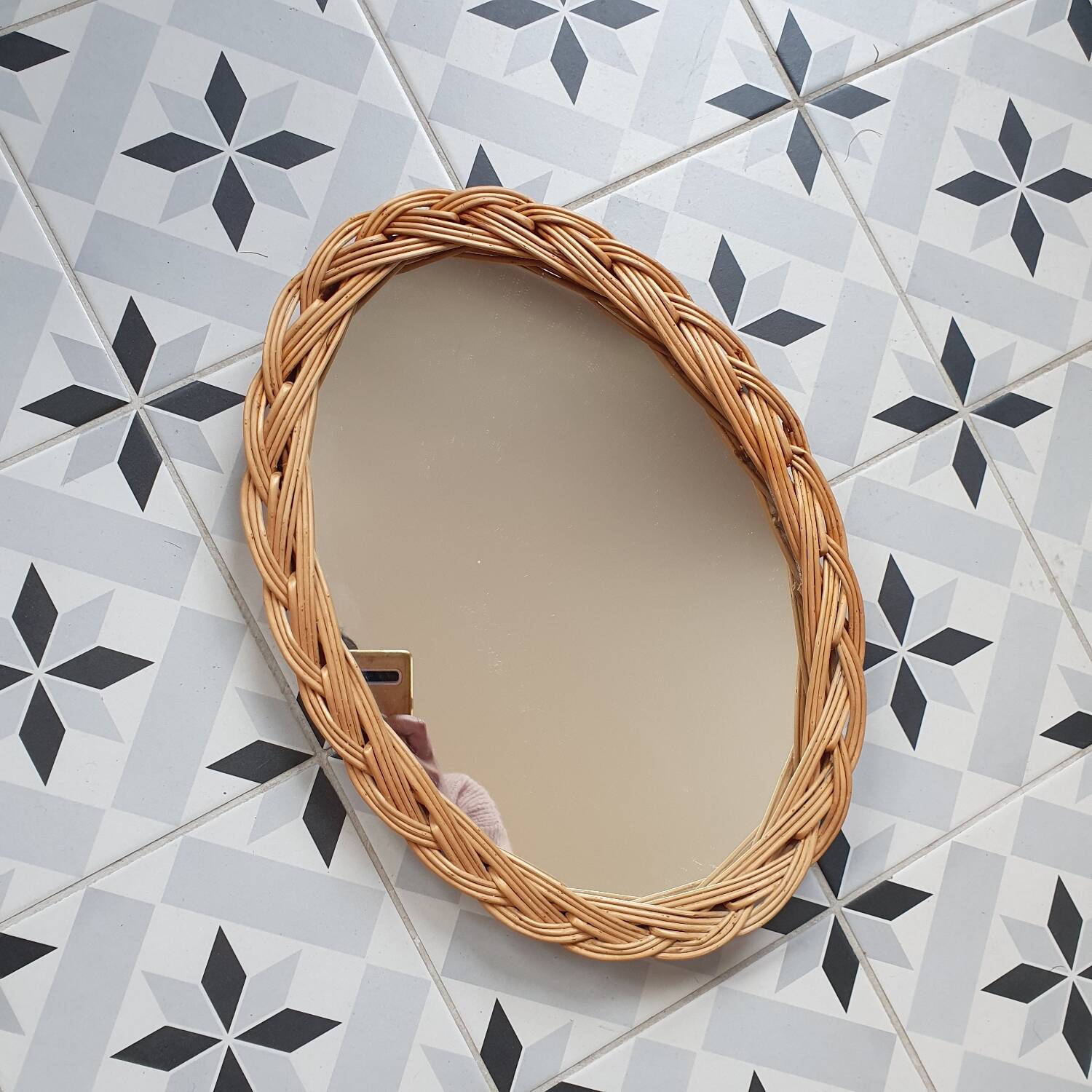 Wicker mirror