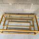 Table basse rotin plateau verre vintage 1970