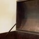 Brown leather and wood domed chest