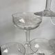 Set of 6 depicted Art Deco engraved crystal champagne glasses mismatched 50s