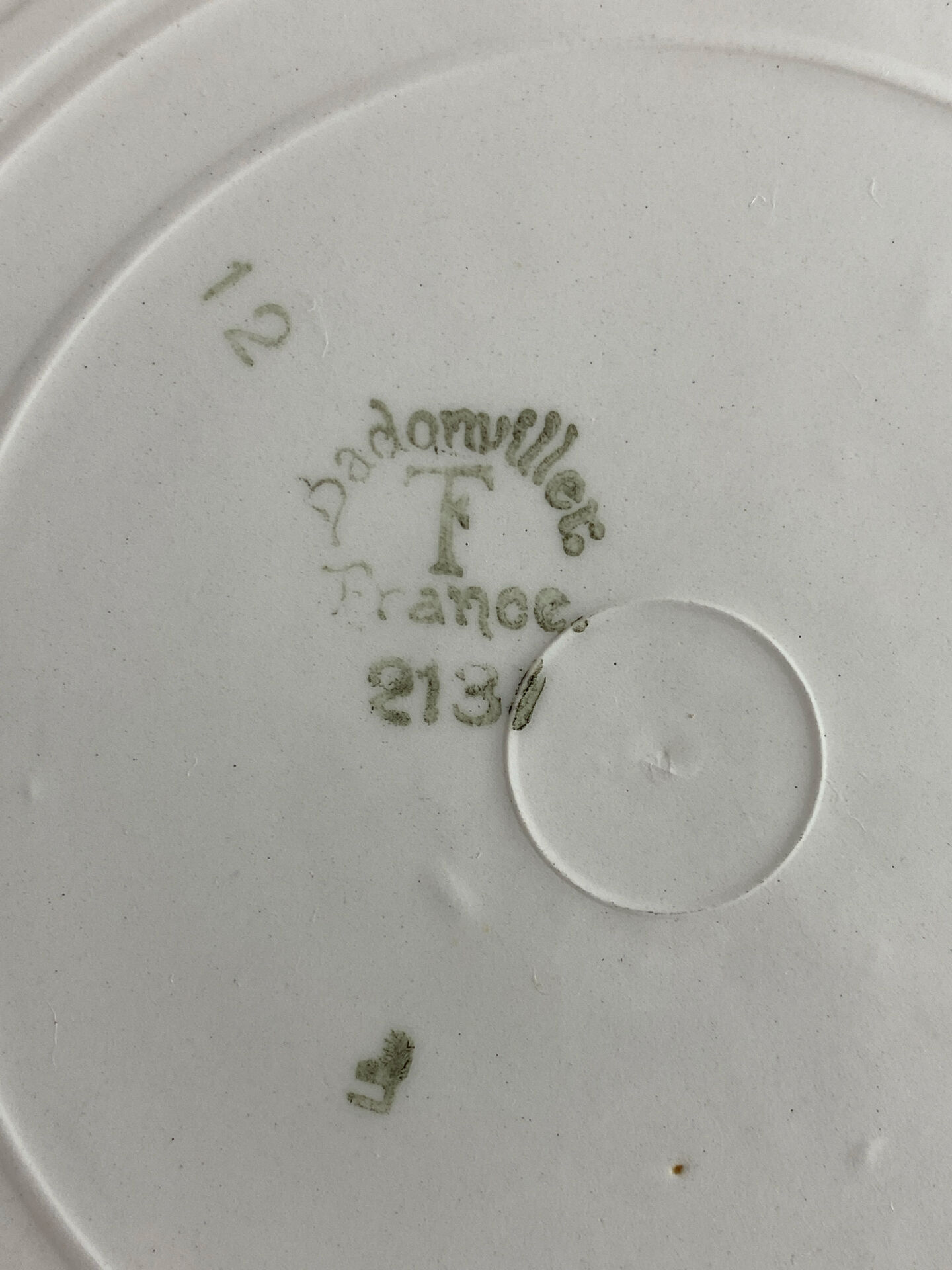Porcelain plates, Badonviller France