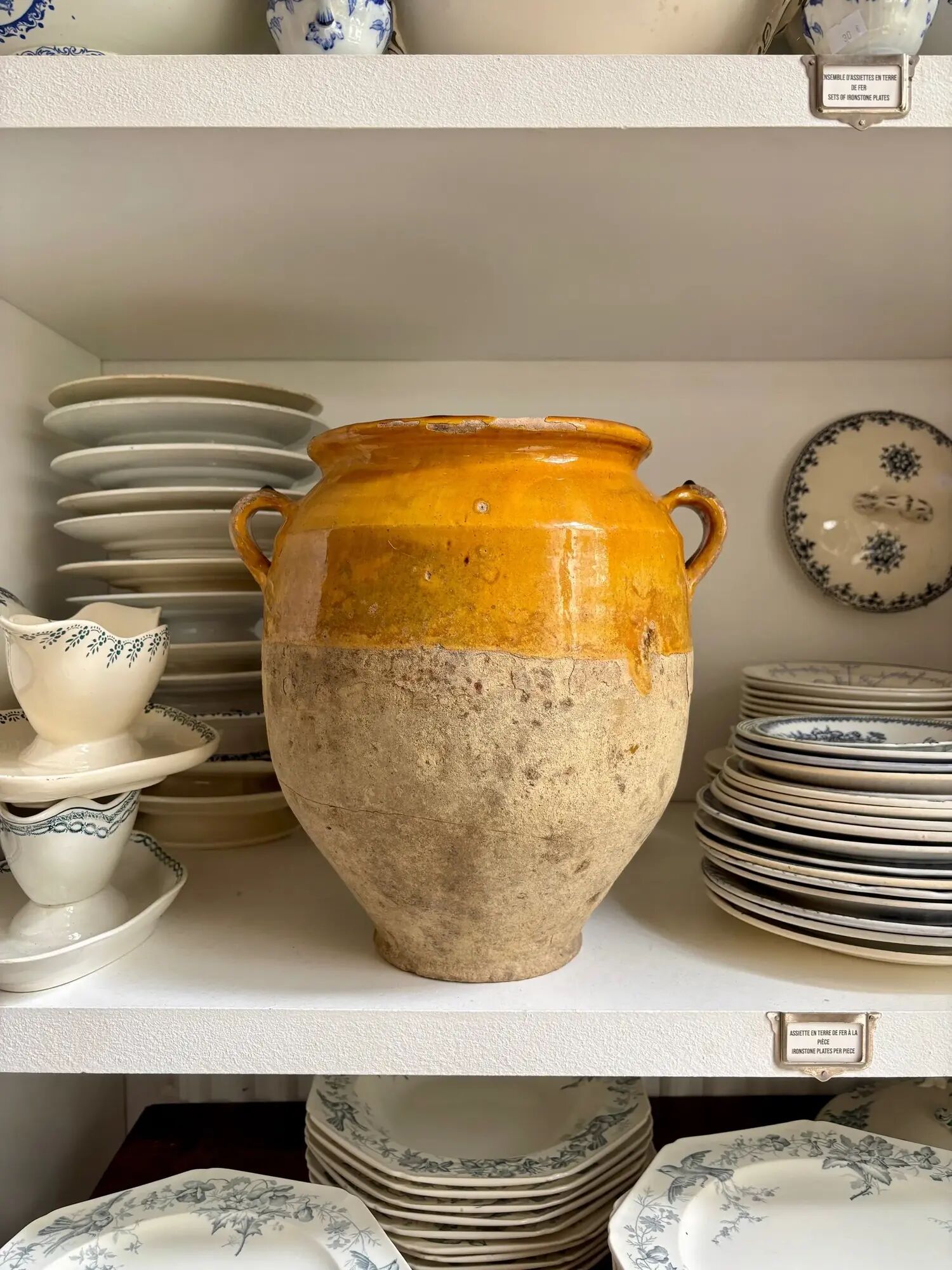 Grease pot, ochre glazed ceramic jar no. 2 - 18th century