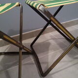 Lot vintage metal foldable stools