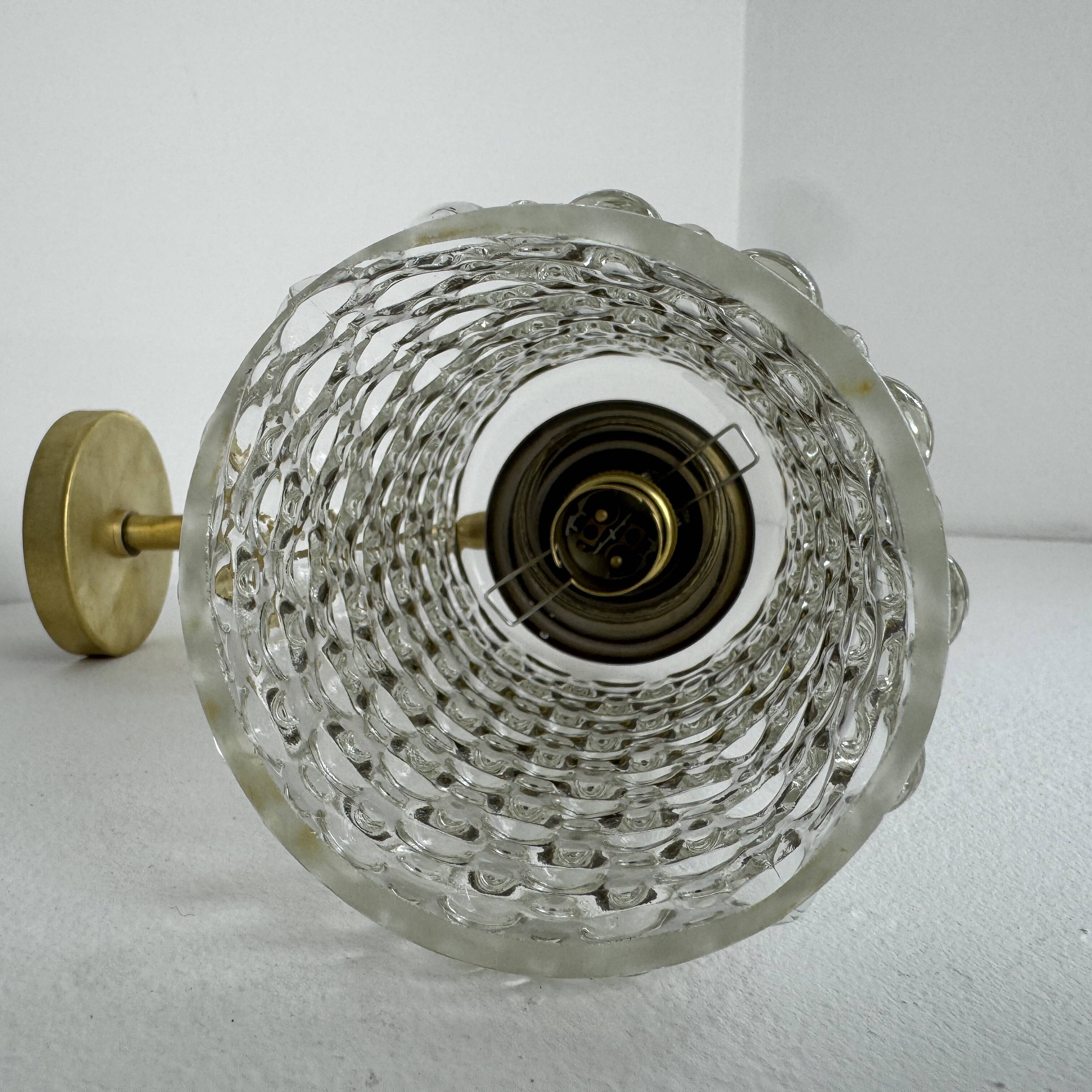 Pair of vintage bubble glass wall lights