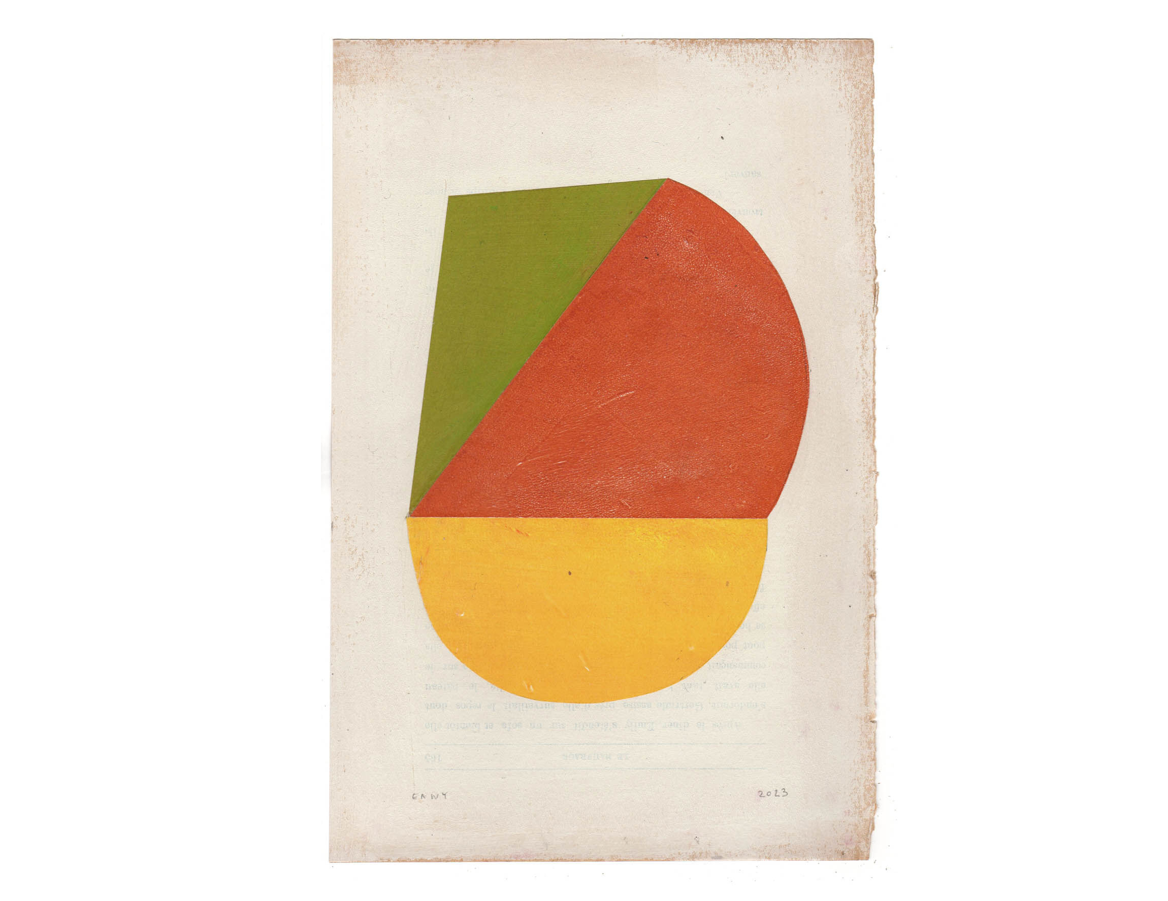 Series of 4 collages on old paper signed Eawy